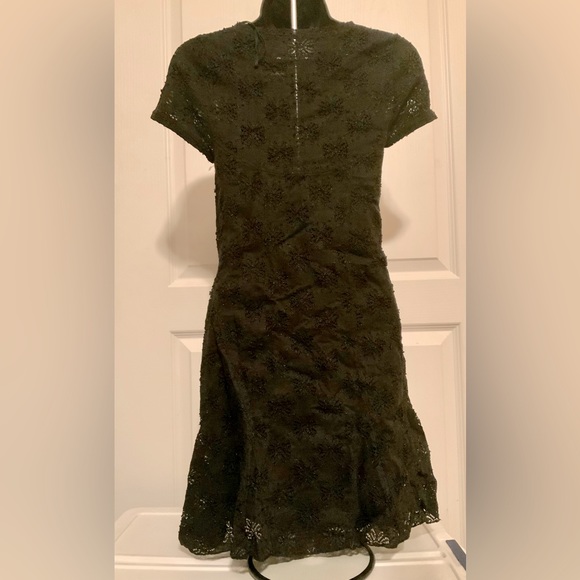 Free People Square Neck Floral Lace Dress Black Size S/P  Raw Edges, fully lined - Picture 2 of 6